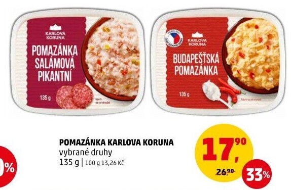 Pomazánky Karlova Koruna