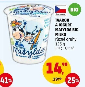 Tvaroh s jogurtem bio Matylda Milko