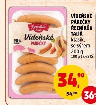 Vídeňské párečky Řezníkův talíř