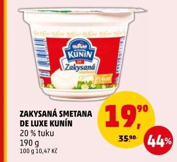 Zakysaná smetana de luxe Kunín 20%