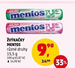 Žvýkačky Pure Fresh Mentos