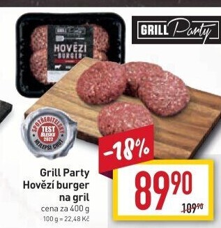Hovězí burger Grill Party