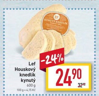 Knedlík houskový kynutý Lef