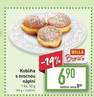Kobliha s ovocnou náplní