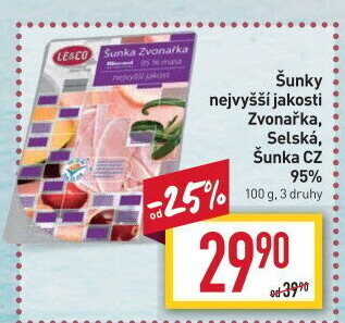 Šunka Zvonařka nejvyšší jakosti LE&amp