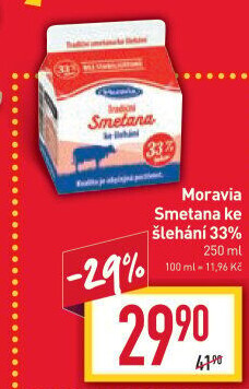 Smetana ke šlehání 33% Moravia