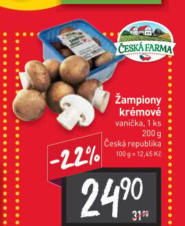 Žampiony krémové Česká farma