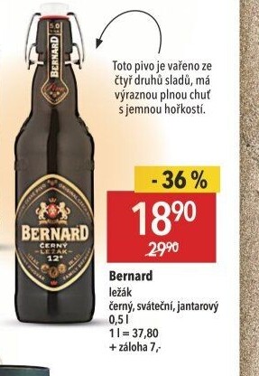 Pivo černý ležák 12° Bernard