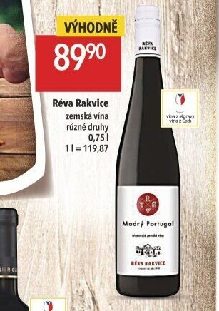 Víno Modrý Portugal Réva Rakvice - zemské