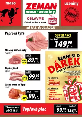 akční leták ZEMAN maso - uzeniny 15.5.2023-20.5.2023
