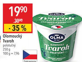 Tvaroh polotučný Olomoucký Olma