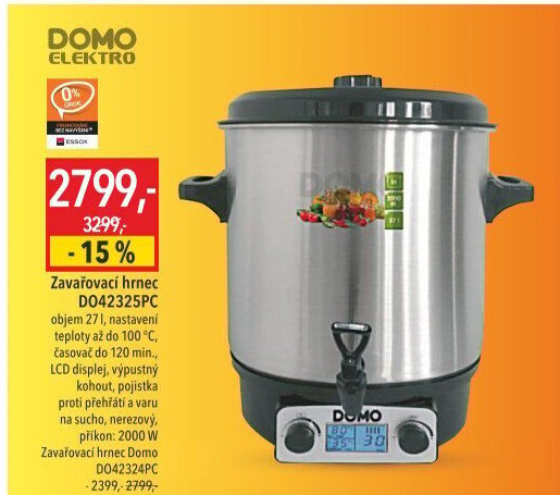 Zavařovací hrnec Domo DO42325PC