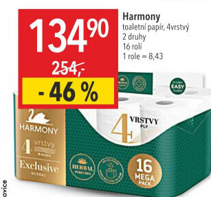 Toaletní papír 4vrstvý Exclusive Harmony