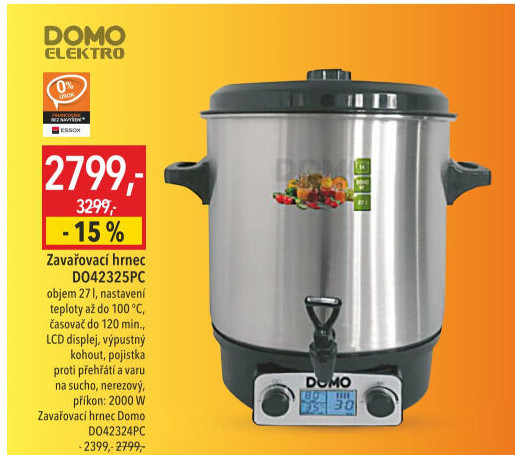 Zavařovací hrnec Domo DO42325PC