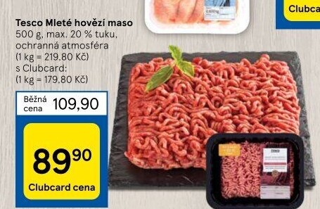 Hovězí mleté maso Tesco