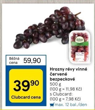 Hrozny červené bezsemenné The Grower'