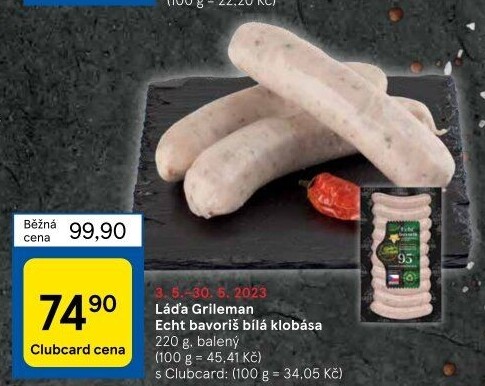 Klobásy Echt Bavoriš Láďa Grileman Kostelecké uzeniny
