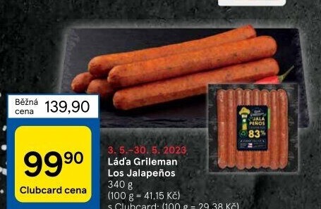 Klobásy na grilování Los Jalapeňos Kostelecké uzeniny