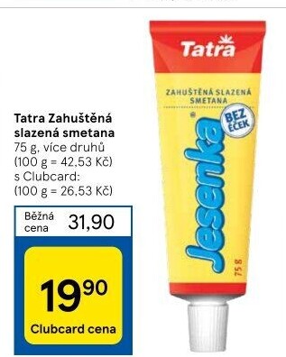Mléko kondenzované slazené Tatra