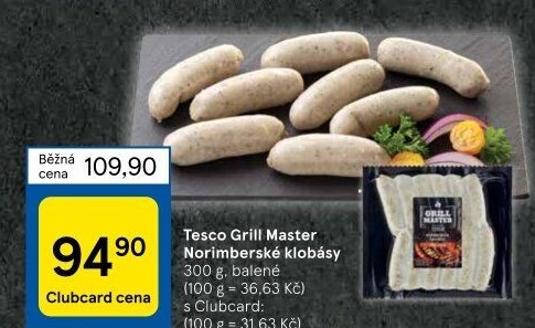 Norimberská klobása Tesco Grill Master