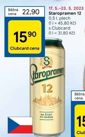 Pivo světlý ležák 12° Staropramen