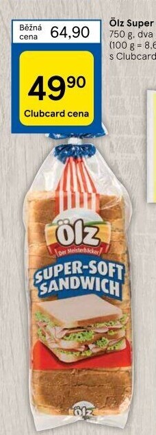 Toustový chléb Sandwich Soft Ölz