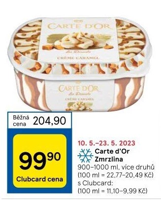 Zmrzlina ve vaničce Carte D'