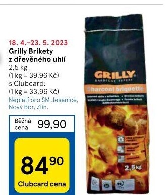 Brikety dřevěné Grilly