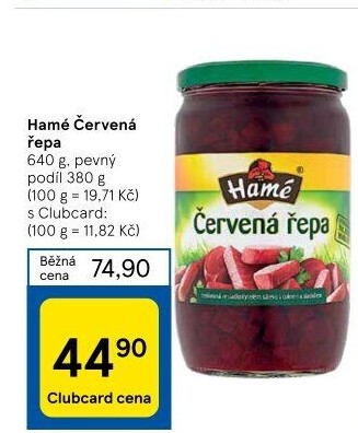 Červená řepa Hamé