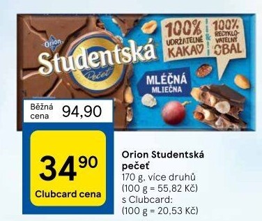 Čokoláda Studentská pečeť Orion