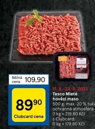 Hovězí mleté maso Tesco
