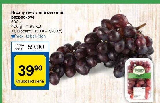 Hrozny červené bezsemenné The Grower'