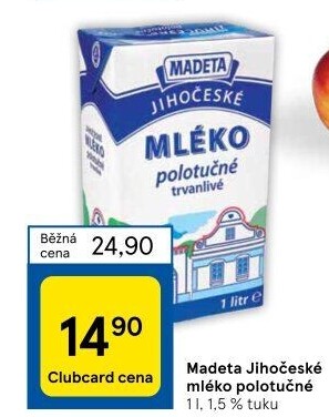 Mléko trvanlivé Jihočeské Madeta - 1,5% polotučné