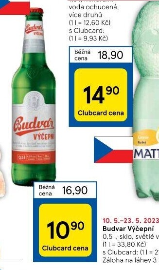 Pivo světlé výčepní Budweiser Budvar