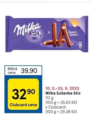 Tyčinky čokoládové Choco Sticks Milka