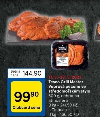 Vepřová pečeně marinovaná Grill Master Tesco