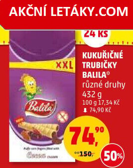 Kukuřičné trubičky bez lepku Balila