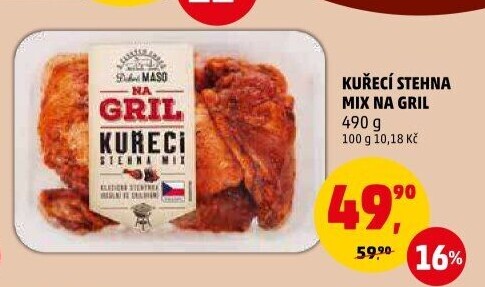 Kuřecí stehna mix Na gril Penny