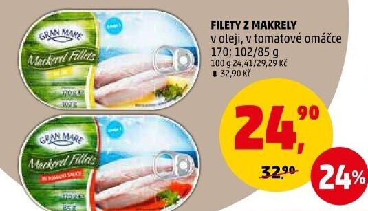 Makrela filety v oleji Gran Mare