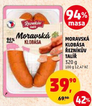 Moravská klobása Řezníkův talíř