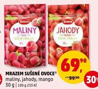 Mrazem sušené maliny Emco