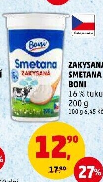 Smetana zakysaná Boni 16%
