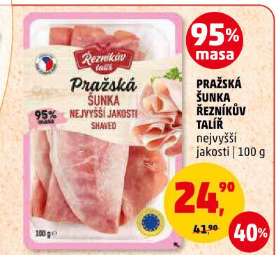 Šunka pražská nejvyšší jakosti Řezníkův talíř