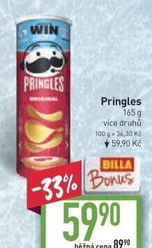 Chipsy Pringles - tubus