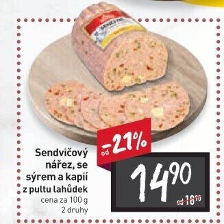 Nářez sendvičový se sýrem a kapií Váhala