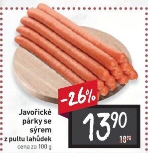 Párky javořické se sýrem