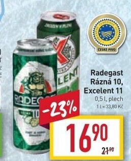 Pivo světlé výčepní Rázná 10° Radegast