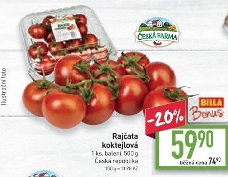 Rajčata koktejlová Česká farma