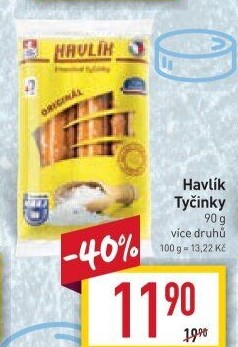 Tyčinky trvanlivé se sýrem a solí Havlík