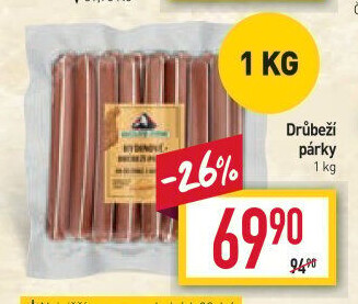 Párky drůbeží Kostelecké uzeniny